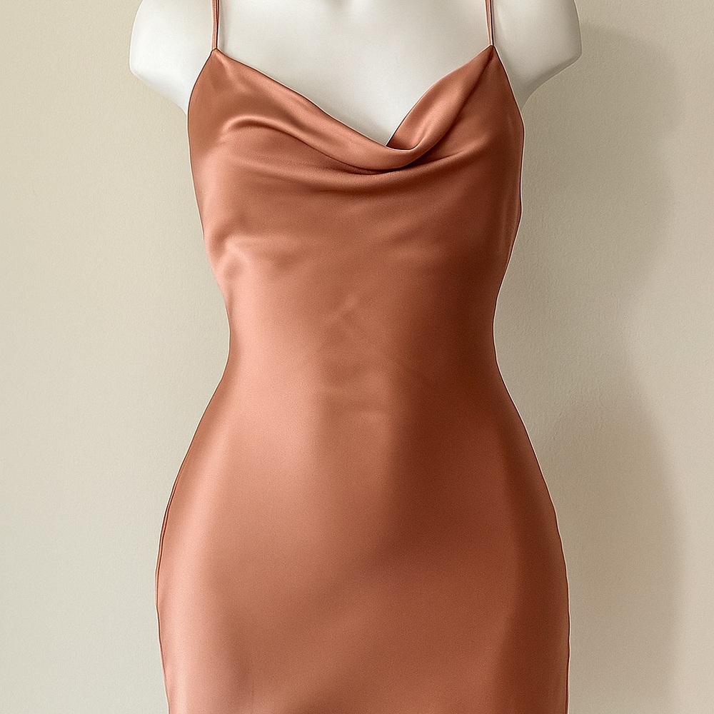Gypsy Rose Satin Slip Dress in rose gold - Picture 3 of 3